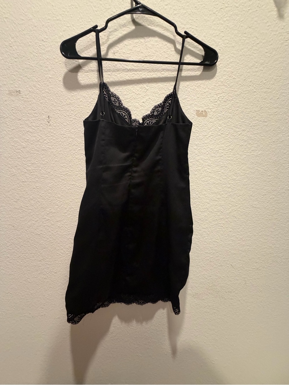Princess Polly Black Satin Lace Mini Dress US 2 Y2K Slip Dress - Picture 4 of 5
